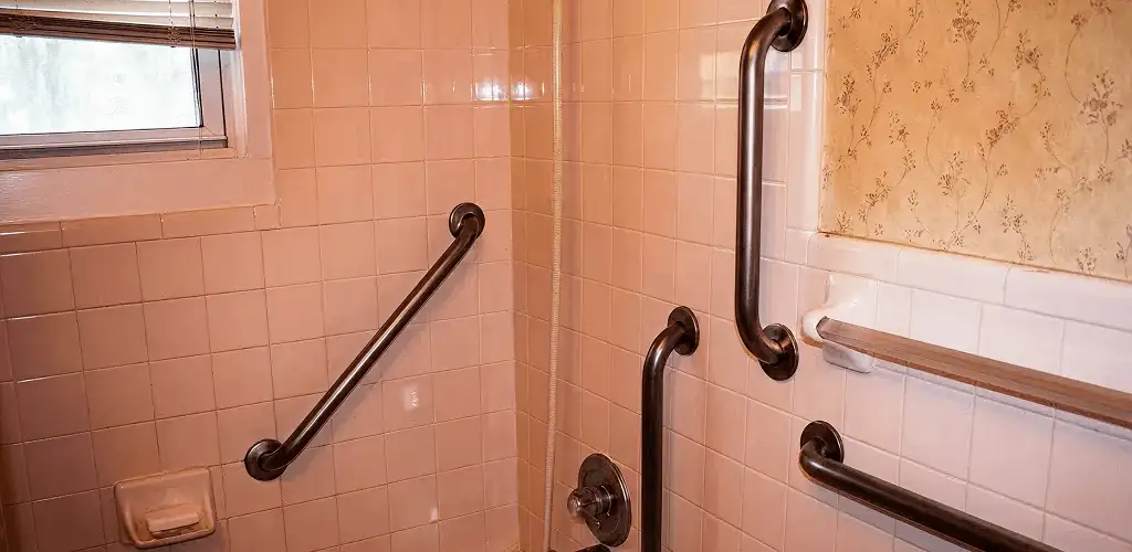 Shower grab bar installation for bathroom safety and accessibility in Fresno, CA