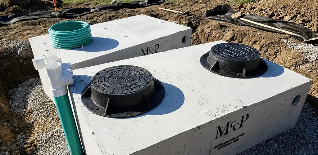 Grease trap installation unit set in place for drainage protection in Fresno, CA